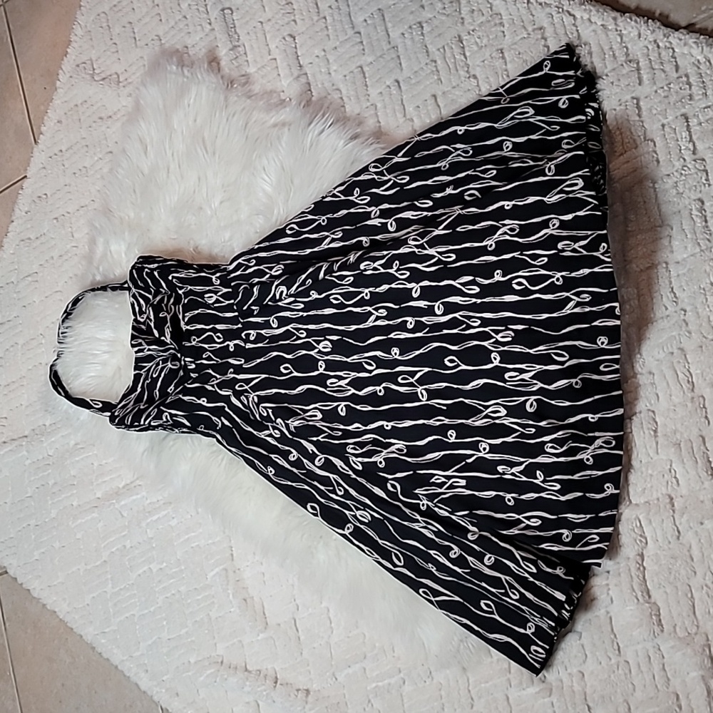 Anthropologie Girls of Savoy Cerys Dress Size 0 Halter 60s Black White Midi - Picture 4 of 10